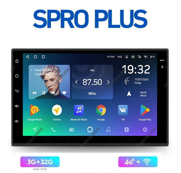 Teyes SPRO Plus ( ,  )   7  (2DIN), ANDROID 10, 8-  , IPS , DSP, 4G , 3 , 32  ,  ,  4.1