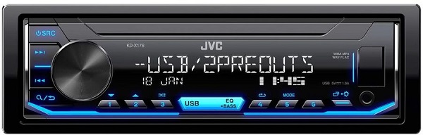  JVC KD-X176, 1DIN, 4X50, USB, AUX-,   FLAC
