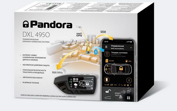  PANDORA DXL 4950 -  -   , GPS/,  3CAN, 2LIN, 3G GSM-.  